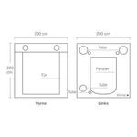 Techn. Zeichnung Vorder- und Seitenansicht - HOMEbox Ambient - Q200+ 200x200x220 cm