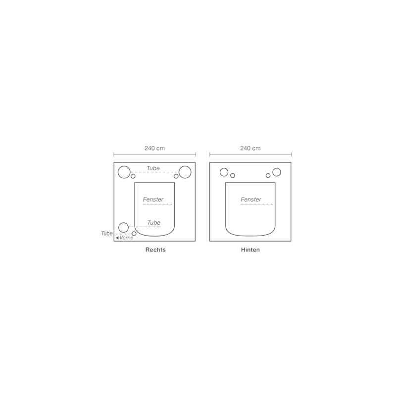 HOMEbox Ambient-Q240+ 240x240x220 cm-Rechts und Rückseite