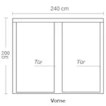 Techn. Zeichnung Vorderseite - HOMEbox Ambient - R240 240x120x200 cm